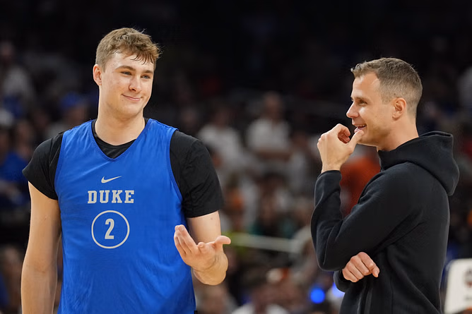 Jon Scheyer used the phrase “The accolades speak for itself” to excite Cooper Flagg after his NBA draft selection.