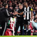 Eddie Howe says: ‘I’d like to think the players are happy here’ amid persistent rumours that clubs including Arsenal are eyeing a move for Alexander Isak.